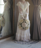 Vintage Wedding Dress High Collar Tulle Wedding Dress HZ0319
