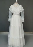 Vintage Wedding Dress High Collar Tulle Wedding Dress HZ0319