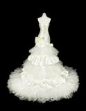 Retro Wedding Dress Strapless Pleated Tulle Mermaid Wedding Dress HZ0319