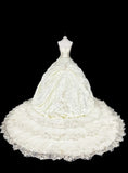 Vintage Wedding Dress Strapless Tulle Pleated Wedding Dress HZ0319