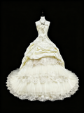 Vintage Wedding Dress Strapless Tulle Pleated Wedding Dress HZ0319