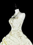 Vintage Wedding Dress Strapless Tulle Pleated Wedding Dress HZ0319