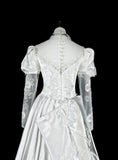 Retro Wedding Dress High Collar Lace Pleated Wedding Dress HZ0319