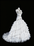 Elegant Wedding Dress Strapless Tulle Tiered Wedding Dress Dress HZ0319