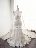 Newest Wedding Dress V-neck Backless Mermaid Wedding Dress HZ0319