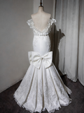 Vintage Wedding Dress Off Shoulder Pleated Mermaid Wedding Dress HZ0319