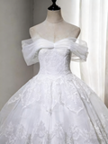 New Design Wedding Dress Off Shoulder Tulle Lace Wedding Dress HZ0319