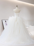 Beauty Wedding Dress Strapless Tulle Pleated Wedding Dress HZ0319