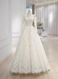 Elegant Wedding Dress Off Shoulder Lace Pleated Wedding Dress HZ0319
