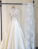 New Arrival Wedding Dress Crew Neck Lace Wedding Dress HZ0319