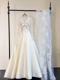 New Arrival Wedding Dress Crew Neck Lace Wedding Dress HZ0319