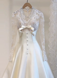 New Arrival Wedding Dress Crew Neck Lace Wedding Dress HZ0319