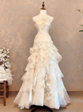 New Design Wedding Dress Strapless Tiered Ruffle Wedding Dress HZ0319