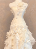 New Design Wedding Dress Strapless Tiered Ruffle Wedding Dress HZ0319