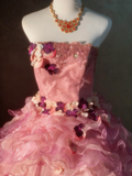 Beauty Prom Dress Strapless Ruffle Pleated Ball Gown Evening Dress Quinceanera Dress HZ0319