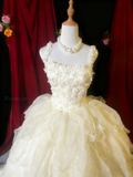 Elegant Prom Dress Square Neck Pleated Tulle Ball Gown Evening Dress Sweet 16 Dress HZ0319