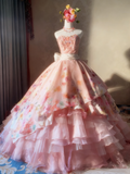 Pretty Prom Dress Sweetheart Tiered Ball Gown Evening Dress Quinceanera Dress HZ0319