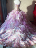 New Arrival Prom Dress Strapless Pleated Ruffle Ball Gown Evening Dress Quinceanera Dress HZ0319