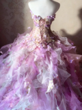 New Arrival Prom Dress Strapless Pleated Ruffle Ball Gown Evening Dress Quinceanera Dress HZ0319