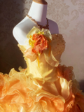 Stunning Prom Dress Strapless Ruffle Tiered Ball Gown Evening Dress Quinceanera Dress HZ0319