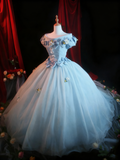 Newest Prom Dress Off Shoulder Pleated Tulle Flower Ball Gown Evening Dress Quinceanera Dress HZ0319