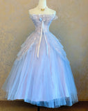 Beauty Prom Dress Strapless Pleated Tulle Ball Gown Birthday Party Outfits Evening Dress HZ0319