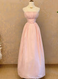 Charming Prom Dress Pink Strapless Pleated Evening Dress Gala Dress Birthday Party Dress HZ0319