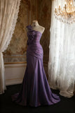 Elegant Prom Dress One Shoulder Pleated Evening Dress Gala Dress HZ0319