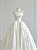 Beauty Wedding Dress Strapless Pleated Wedding Gown HZ0319