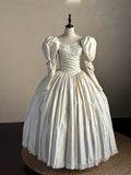 Minimalist Wedding Dress V-neck Pleated Wedding Dress HZ0319