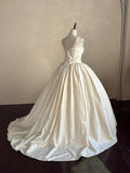 Elegant Wedding Dress Straps Pleated Wedding Dress HZ0319