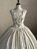 Elegant Wedding Dress Straps Pleated Wedding Dress HZ0319