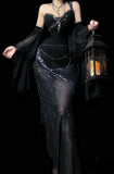Sexy Prom Dress Black One Shoulder Pleated Evening Dress Birthday Party Dress Cocktail Dress HZ0319