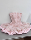 New Arrival Homecoming Dress Strapless Pleated Short Prom Dress Cocktail Dress Birthday Party Dress HZ0319