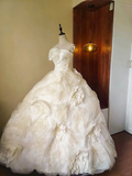 Elegant Prom Dress Strapless Tulle Flower Ball Gown Evening Dress Quinceanera Dress Birthday Party Outfits HZ0319