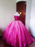 Stunning Prom Dress Strapless Pleated Ball Gown Evening Dress Quinceanera Dress Birthday Party Outfits HZ0319