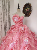 Newest Prom Dress Sweetheart Ruffle Ball Gown Evening Dress Quinceanera Dress Birthday Party Outfits HZ0319