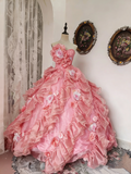 Newest Prom Dress Sweetheart Ruffle Ball Gown Evening Dress Quinceanera Dress Birthday Party Outfits HZ0319
