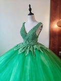 New Design Prom Dress V-neck Backless Pleated Tulle Ball Gown Birthday Party Outfits Evening Dress Sweet 16 Dress HZ0319