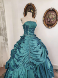 Beauty Prom Dress Strapless Pleated Ball Gown Evening Dress Quinceanera Dress Birthday Party Dress HZ0319