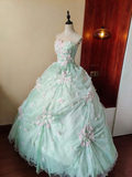 Pretty Prom Dress Sweetheart Floral Pleated Tulle Ball Gown Evening Dress Quinceanera Dress Birthday Party Dress HZ0319