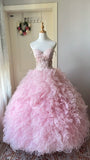 Beauty Prom Dress Sweetheart Ruffle Ball Gown Evening Dress Sweet 16 Dress Birthday Outfits HZ0319