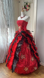 Stunning Prom Dress Strapless Pleated Ball Gown Evening Dress Sweet 16 Dress Birthday Party Outfits HZ0319