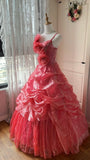 Beauty Prom Dress Spaghetti Straps Pleated Ball Gown Evening Dress Sweet 16 Dress HZ0319