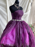 Stunning Homecoming Dress Strapless Pleated Short Prom Dress Birthday Party Dress Cocktail Dress HZ0319