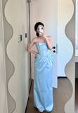 Charming Prom Dress Strapless Pleated Birthday Dress Evening Dress Formal Dress HZ0319