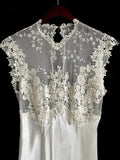 Vintage Wedding Dress Crew Neck Lace Wedding Dress HZ0319