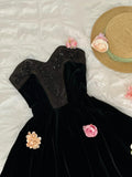 New Arrival Homecoming Dress Black Sweetheart Flower Pleated Short Prom Dress Birthday Party Dress Cocktail Dress HZ0319