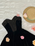 New Arrival Homecoming Dress Black Sweetheart Flower Pleated Short Prom Dress Birthday Party Dress Cocktail Dress HZ0319