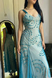 Charming Prom Dress V-neck Beading Tulle Formal Dress Evening Dress Gala Dress HZ0319